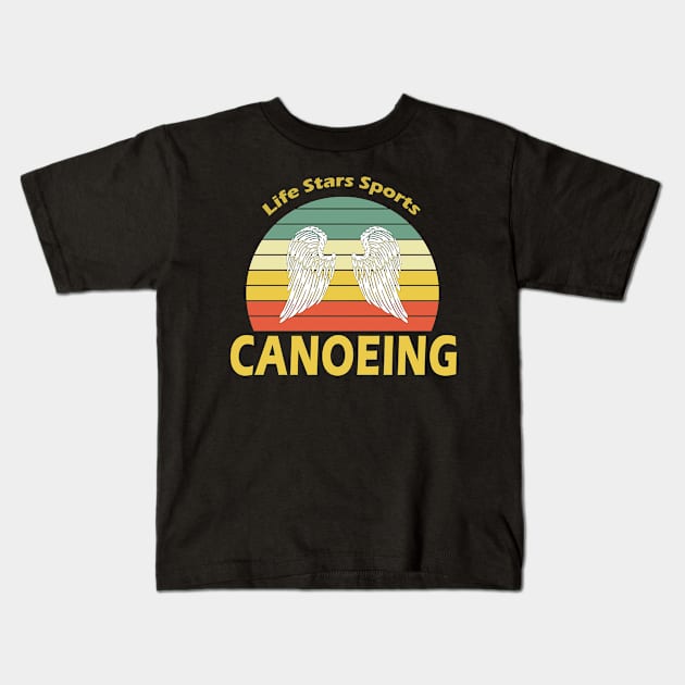 The Retro Canoeing Kids T-Shirt by Usea Studio